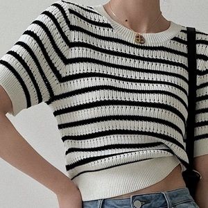 NWOT Commense Striped Sweater Top